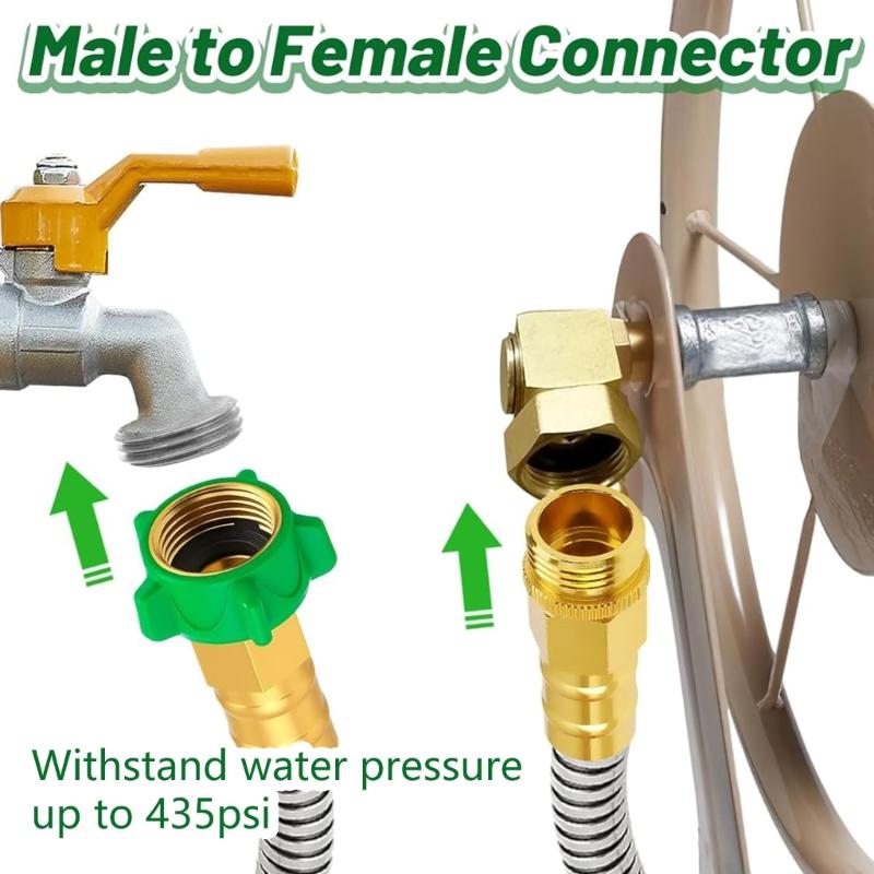 Leakproof Outdoor Flexible Water Hose Fitting 5ft Female to Male Leader Hose Replacement Short Garden Hose Extender