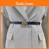 Womens Belt Leather With Classic Silver Buckle For Daily Office Gift Attire