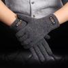 Winter Autumn Men Knitted Gloves Touch Screen High Quality Wool Solid Color Gloves Men Mitten