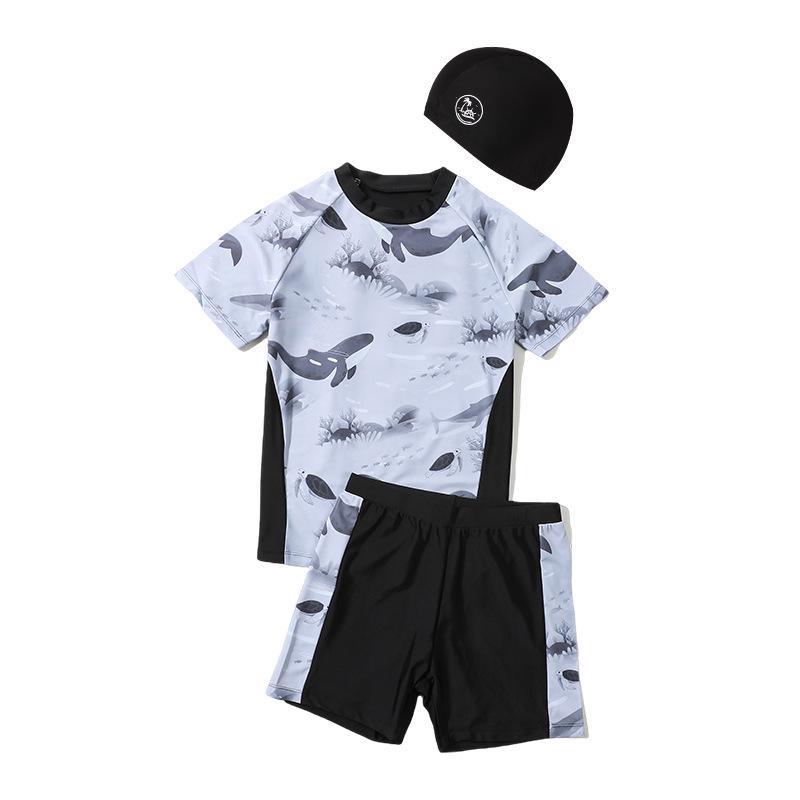 2025 Boys' Summer Swimsuit Set: Stylish Split Swimwear & Trunks for Teens and Kids