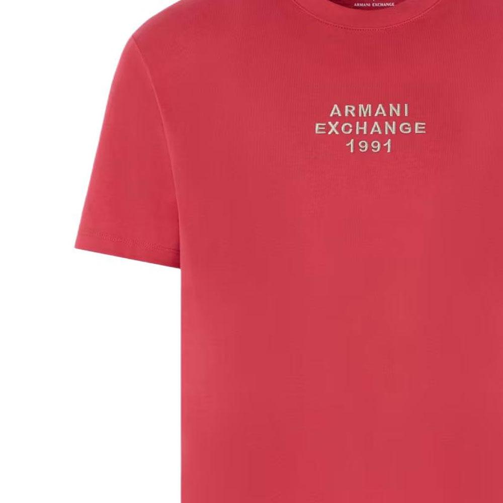 Armani Exchange Ss25 Regular Fit Logo Short Sleeve T-Shirt Men Tops Red XM000540-AF10362-U5059