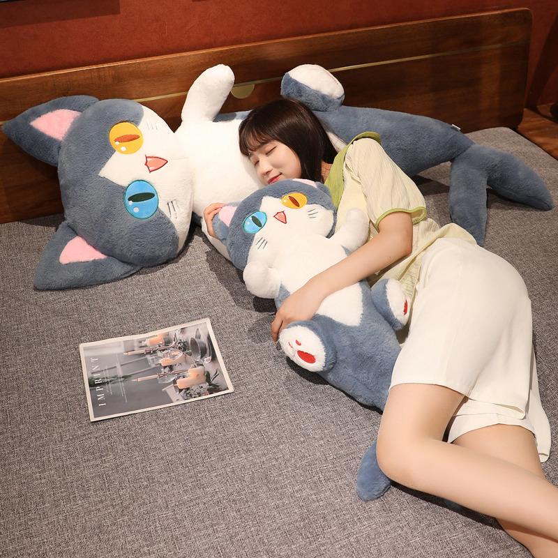 Juguete de Peluche de Gato Alienígena Kawaii de 1/50/85/135 cm, Almohada Suave con Cola de Tiburón, Lindo Animal de Peluche, Regalo