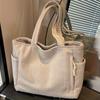 A Casual Corduroy Handbag with Zip Closure, Lightweight and Large Capacity, Fixed Shoulder Strap and Polyester Lining, Solid Everyday Commuter Handbag