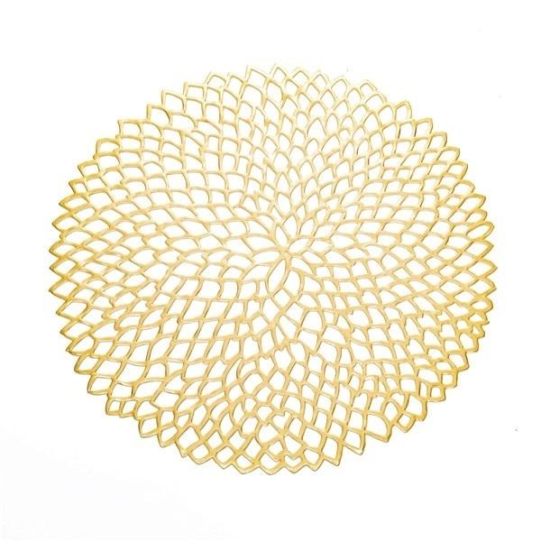 

Подставка под приборы ПВХ пластиковая полая изоляция круглая подставка под стол миска украшение дома 36 см золотой