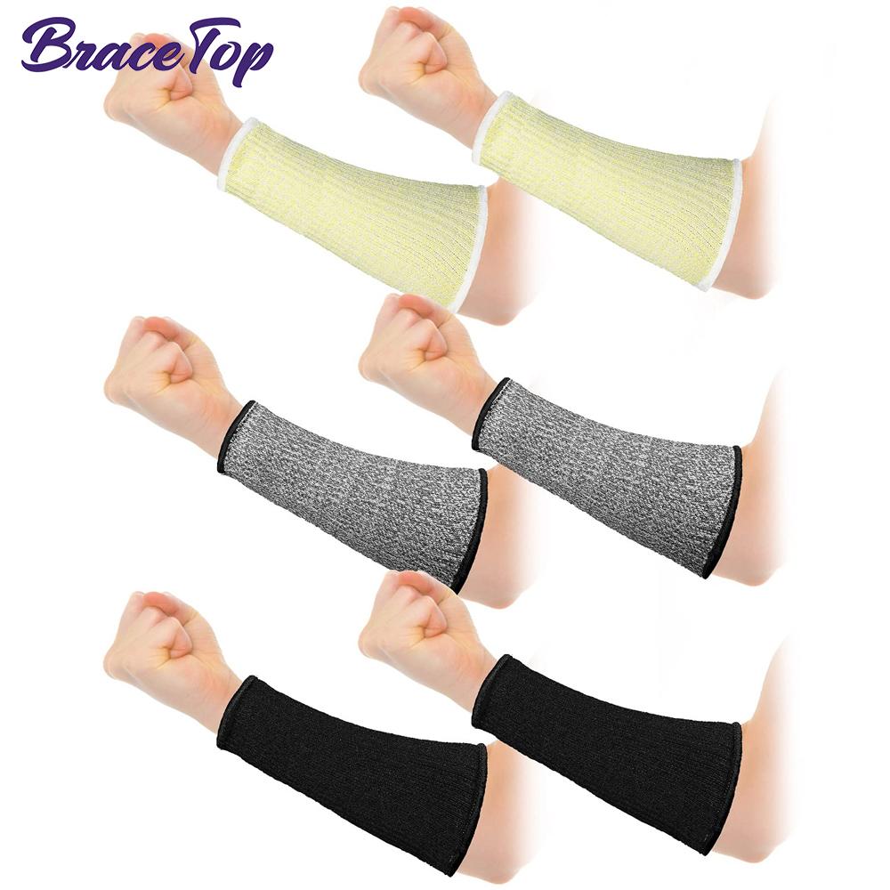 Durable And Safe Bracetop 3 Pairs Cut Resistant Sleeve Arm Level 5 Protection Sleeve Anti-Cut Arm Anti-Knife Wrist Guard Safety Protection