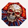 Stained Union Jack Skull ArtworkUmbrella, Portable 3-Fold Compact Umbrella,Christmas Gift ES657