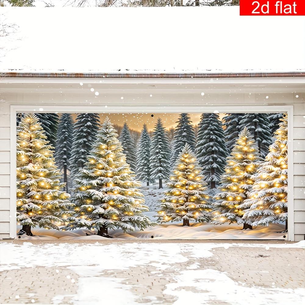 1pc 2D Flat Banner Background Cloth, Christmas Snow Scene, Suitable for Christmas Decoration, No Power Required - Wzy