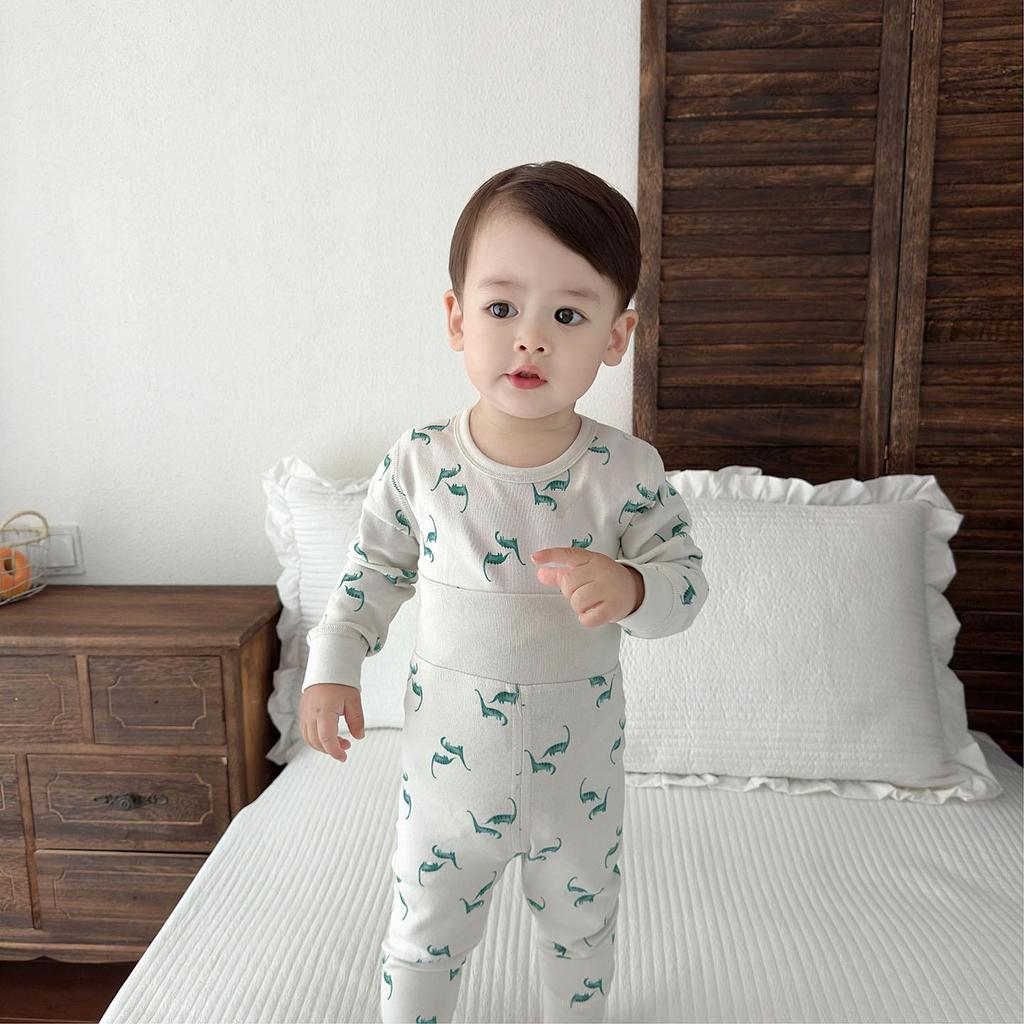 Baby Belly Protection High-Waisted Cotton Underwear Set - Autumn Toddler Pants & Flannel Separates