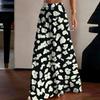 Women's High Waist Wide Leg Pants Loose Fit Lightweight Breathable Floral Print Casual Palazzo Trousers for Summer