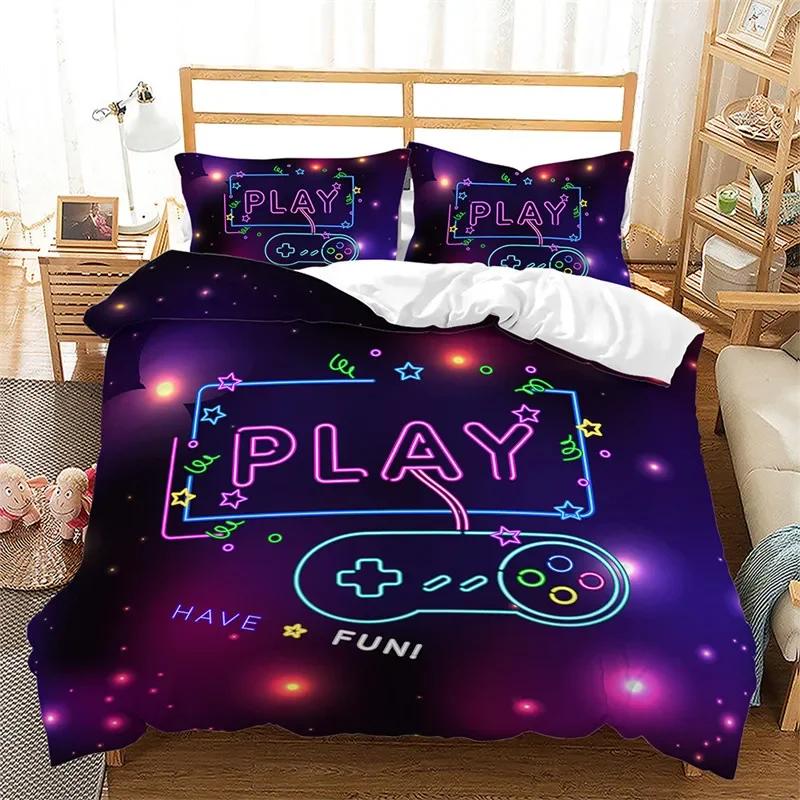 Gamepad Gamer  Video Games Comfortable Duvet Quilt Cover Pillowcase Bedding Set Children Bedroom Decoration Home Textile