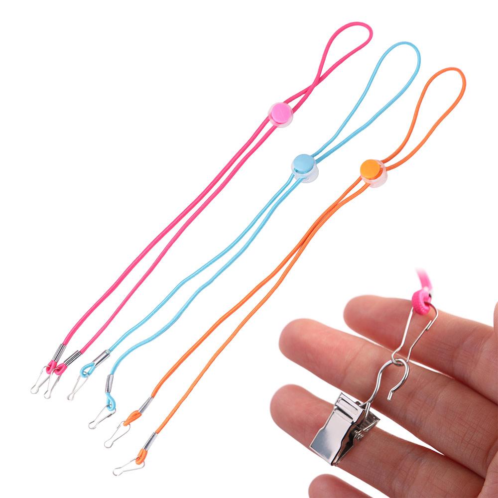 12Pcs Adjustable Cord Cross Stitch Side Clip Set Elastic Lanyard Elastic Hanging Tensioners Clips Removable Rope Hat Strap