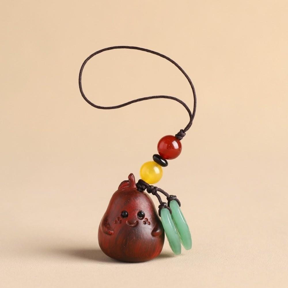 Cartoon Pear Key Chain Handmade Rope Wood Phone Chain Creative Chinese Style Key Ring  Couple Gifts