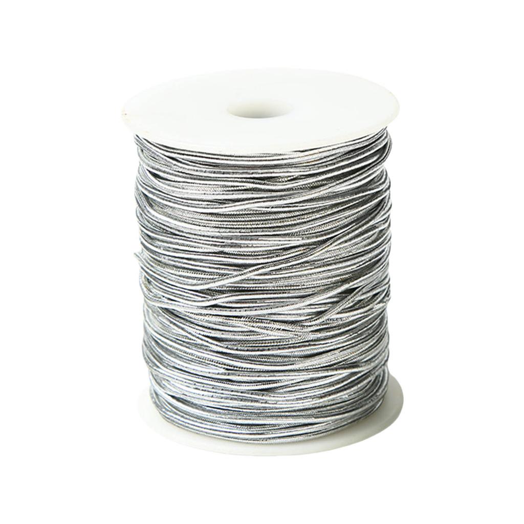 Elastic Cords Metallic Stretch Cords Gold Elastic String Braiding Rope for Craft Gift Wrapping Christmas Jewelry Making