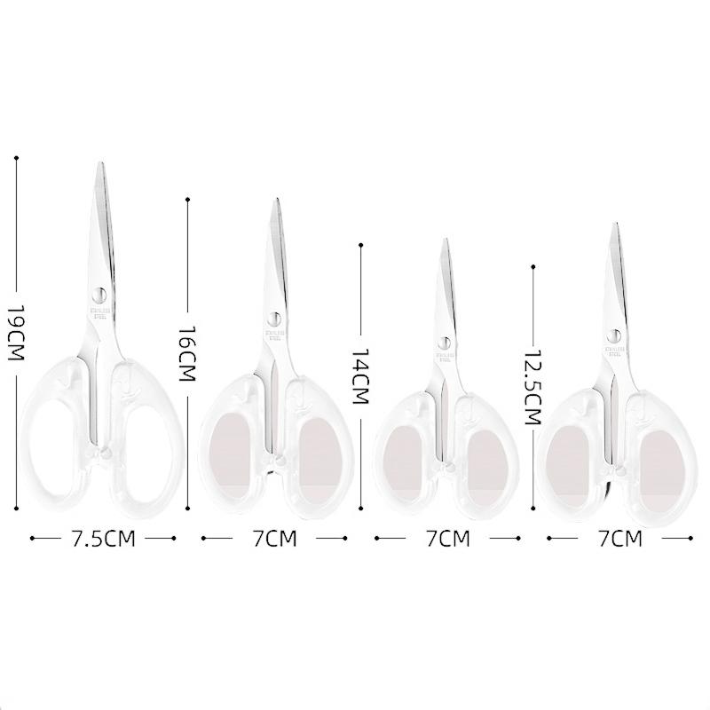Professional Tailor Crystal Transparent Scissors Stainless Steel Sewing Scissors Embroidery Scissors Tools Office Scissors