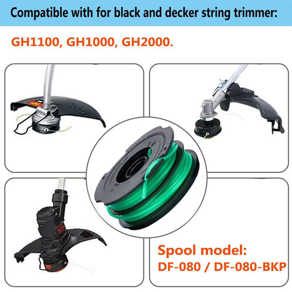 8Pcs Spool for Black & Decker GH1100/GH1000 Type 4/Type 3/Type 2/Type 1 Lawn Mower Part,DF-080-BKP