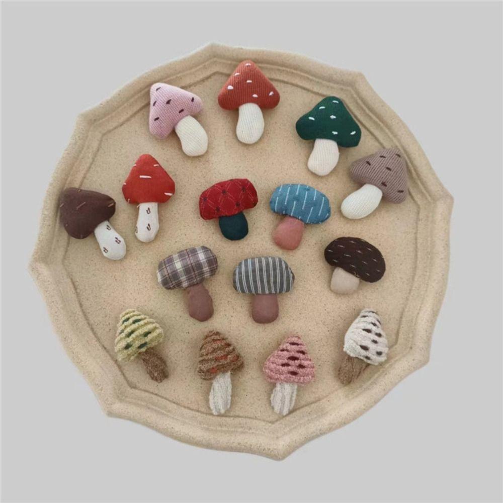 1 Pair Handmade Mushroom Brooch Woodland Style Handcrafted Pin Fabric Mushroom Pin  Bag Accessory