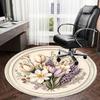 1PC Floral Bouquet Non-Slip Floor Round carpet, Office, family, bedroom, Large Area Rug Indoor Rugs,  Durable Polyester-Z0427