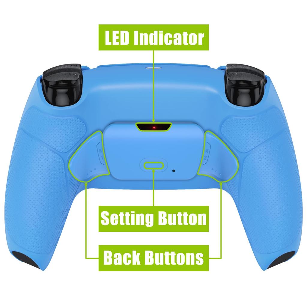eXtremeRate Pure Color RISE V3 Remap Kit with Program Back Paddle Plastic Rubber for Compatible with PS5 Controller Compatible with PS5 Controller