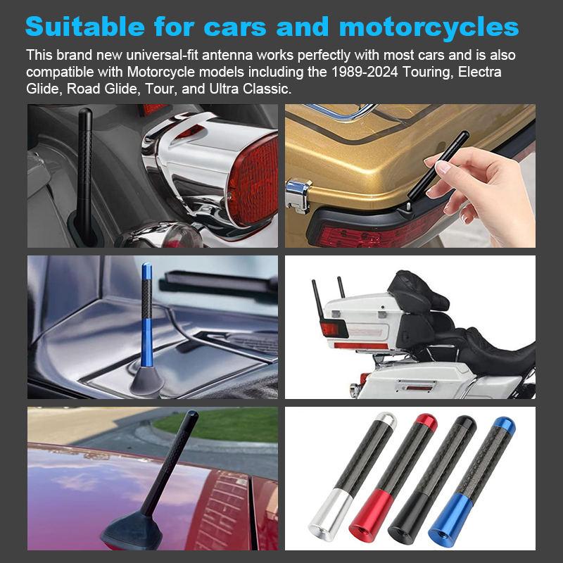 Radio Aerial Antenna Car Roof Antenna Carbon Fiber 3.5/8/12cm Radio FM/AM Metal Receiving Antennas Short Stubby Mast Antenna
