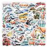 50pcs Waterproof Transportation Vehicle Stickers for Phone, Water Bottle, DIY Journal