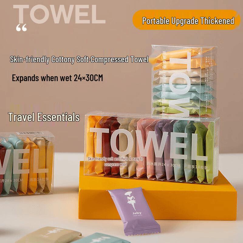 Tragbares Einweg-Kompressions-Gesichtstuch aus reiner Baumwolle für die Reise