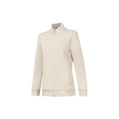 Li Ning Effen Opstaande Kraag Open Sport Sweatshirt Dames Sweatshirt Havermout-Grijs AWDT980-3