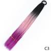 XINRAN Synthetic Long Straight Braids Hair With Rubber Bands Rainbow Braided Ponytail For Women And Girls Cosplay Party Accessories