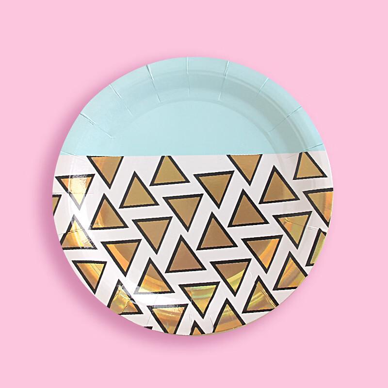 

OIMG Nordic Minimalist Gilded Triangle Paper Plates