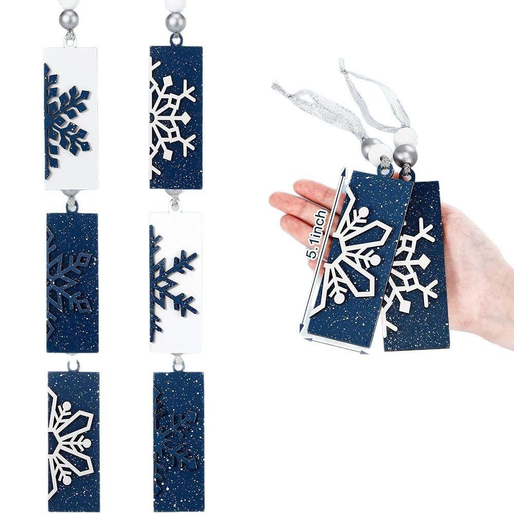 6PCS Multicolor Christmas Hanging Decoration Wood Festive Gift  Winter Holiday