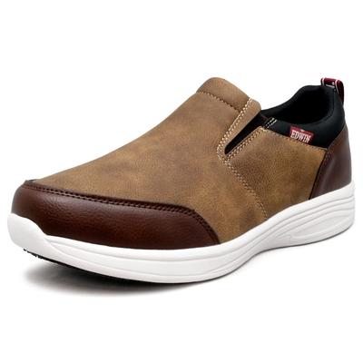 Sneakers til brede høje PU uden gang Slip-on mænd, 6E, bredde, vrist, vandtæt, letvægt, skridsikker sål, læder, snørebånd, sko,
