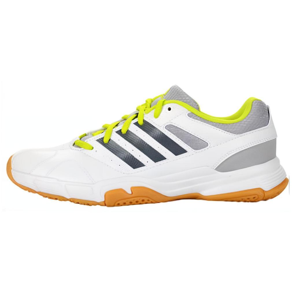 Adidas Quickforce 3 Comfortable Simple Shock Absorption Durable Low-Top Badminton Shoes Unisex Shoes White Green B26432