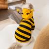 Pet Bee Costume Hood Dog Halloween Clothes Winter Warm Pet Hoodies Cat Holiday Cosplay Outfit for Small Medium Dogs Cats