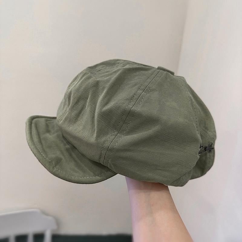 Thin Beret Women's Literary Retro Newsboy Hat Tide Cloud Octagonal Hat Casual Street Painter Hat