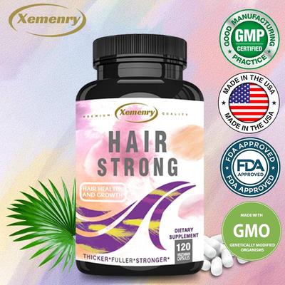 Hair Strong Dietary Supplement Designed To Support Healthy Hair, Skin, and Nails. 120 Vegetarian Capsules.