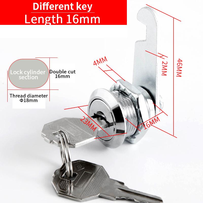5 SETS Security Lock Metal Alloy Cylinder Cabinet Locker Cam Lock With 2 Keys Security Mailbox Lock Cabinet Drawer Cam Lock 18mm