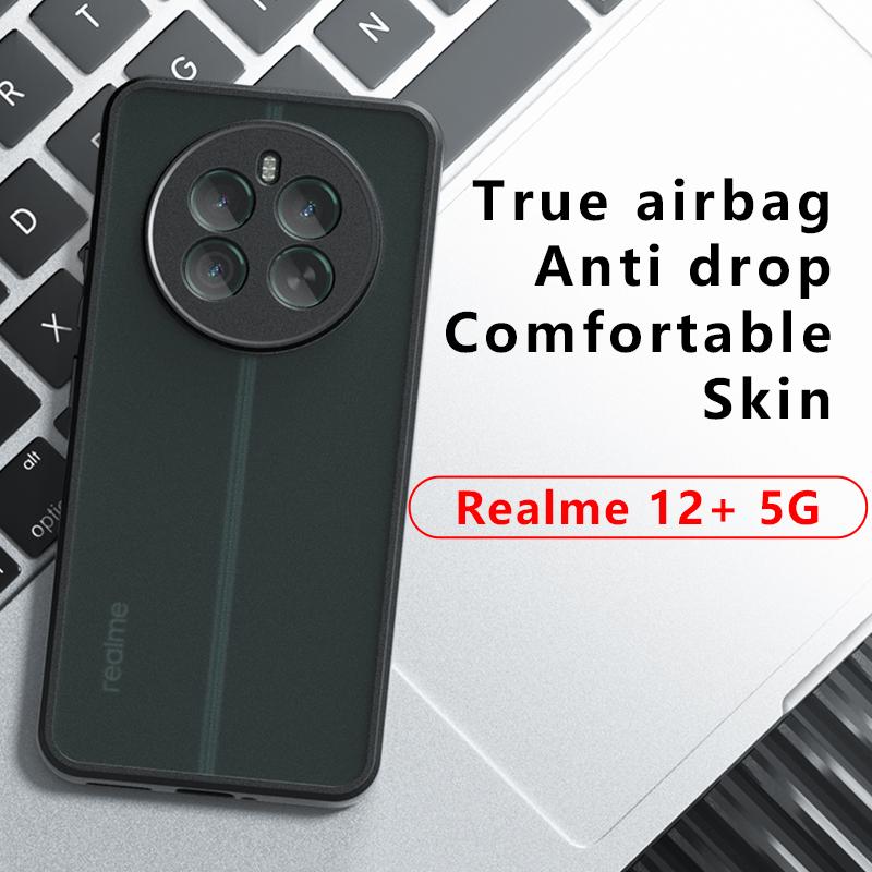 Stoßfeste transparente Telefonhülle aus Acryl für Realme 12 5G 12X 12 Plus-Rüstung Hartschutz-Rückseitenabdeckung Stoßstange
