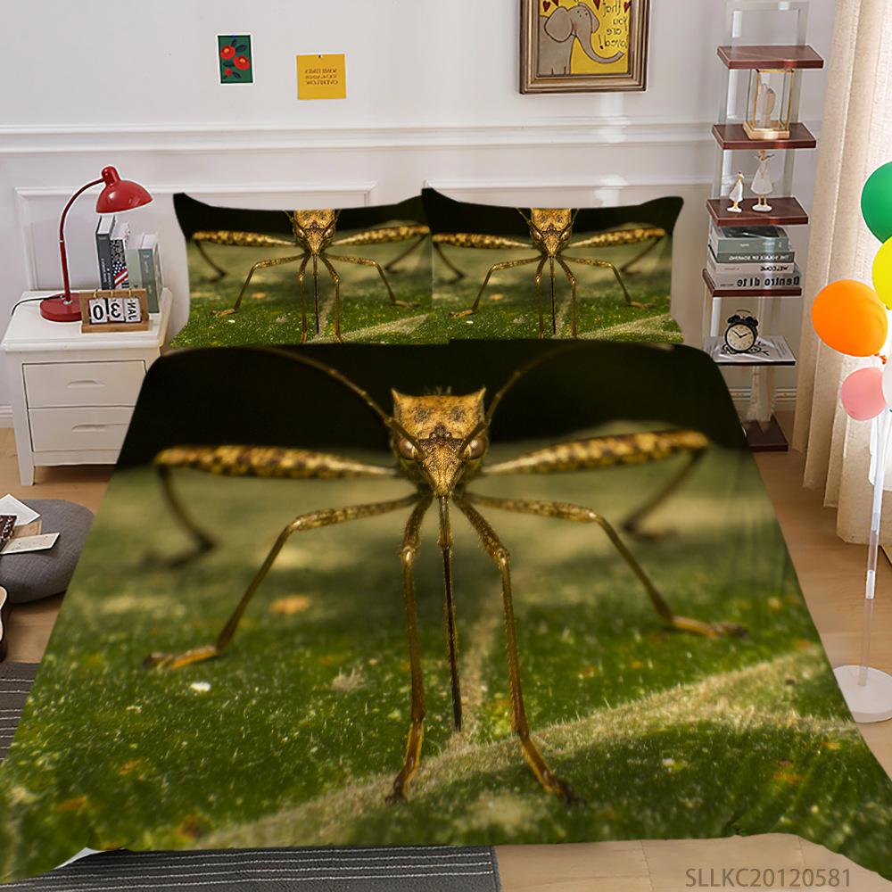 Insect Series Quilt Cover Pillowcase Two Or Three-Piece Set 3D Digital Printing Polyester