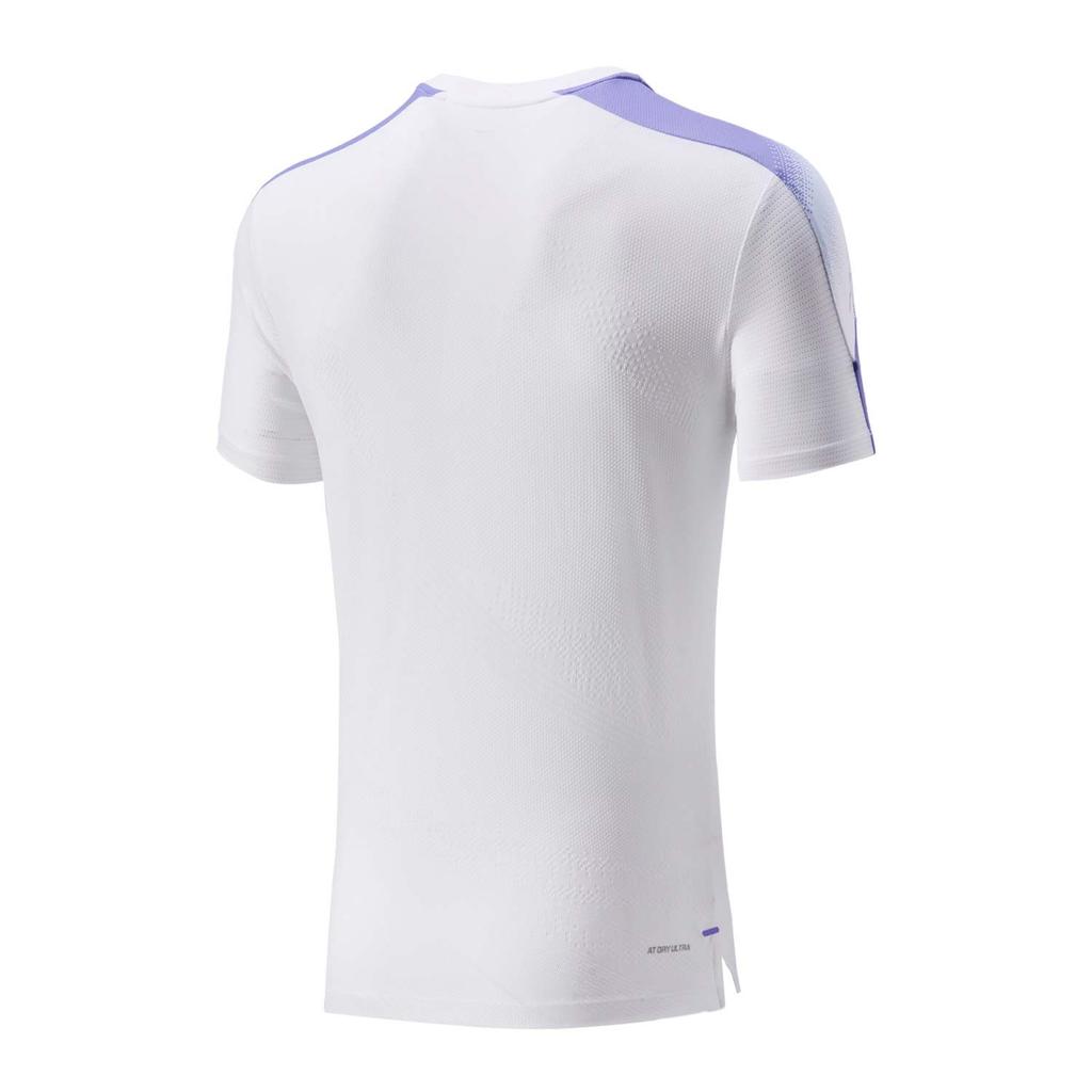 Li-Ning Comfortable Simple Versatile V-Neck Pullover Short Sleeve Badminton Shirt Unisex tops Standard-White AAYV163-2