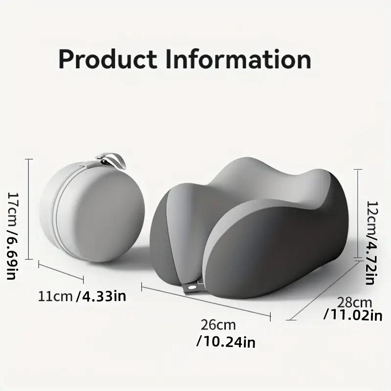 Portable Neck Pillow for Travel & Home Use Ergonomic Cervical Support Easy Storage Comfortable Sleep Slow Rebound Lightweight