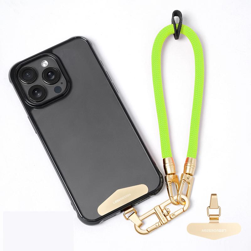 LEEU DESIGN 30cm Smartphone Strap Cell Phone Polyester Lanyard with Metal Tether Tab