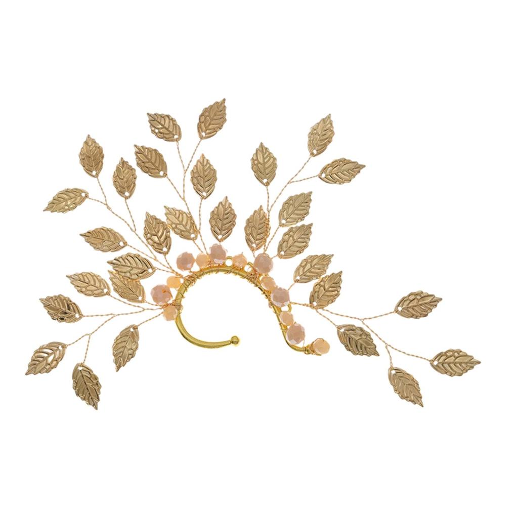 Ear Cuff Cartilage Earring Designed with Floral Green System Style Clip on Wrap for