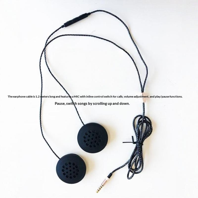 Helmet Headset For Motorcycle 3.5mm Jack 120cm Cable IOS Android Support Clear Communication For Riding
