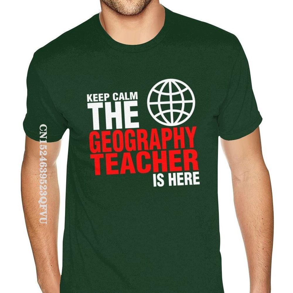 Grafisches Keep Calm Der Erdkundelehrer ist da T-Shirt für Männer Druck Gothic-Stil Anime-T-Shirt Hip-Hop-Druck T-Shirts