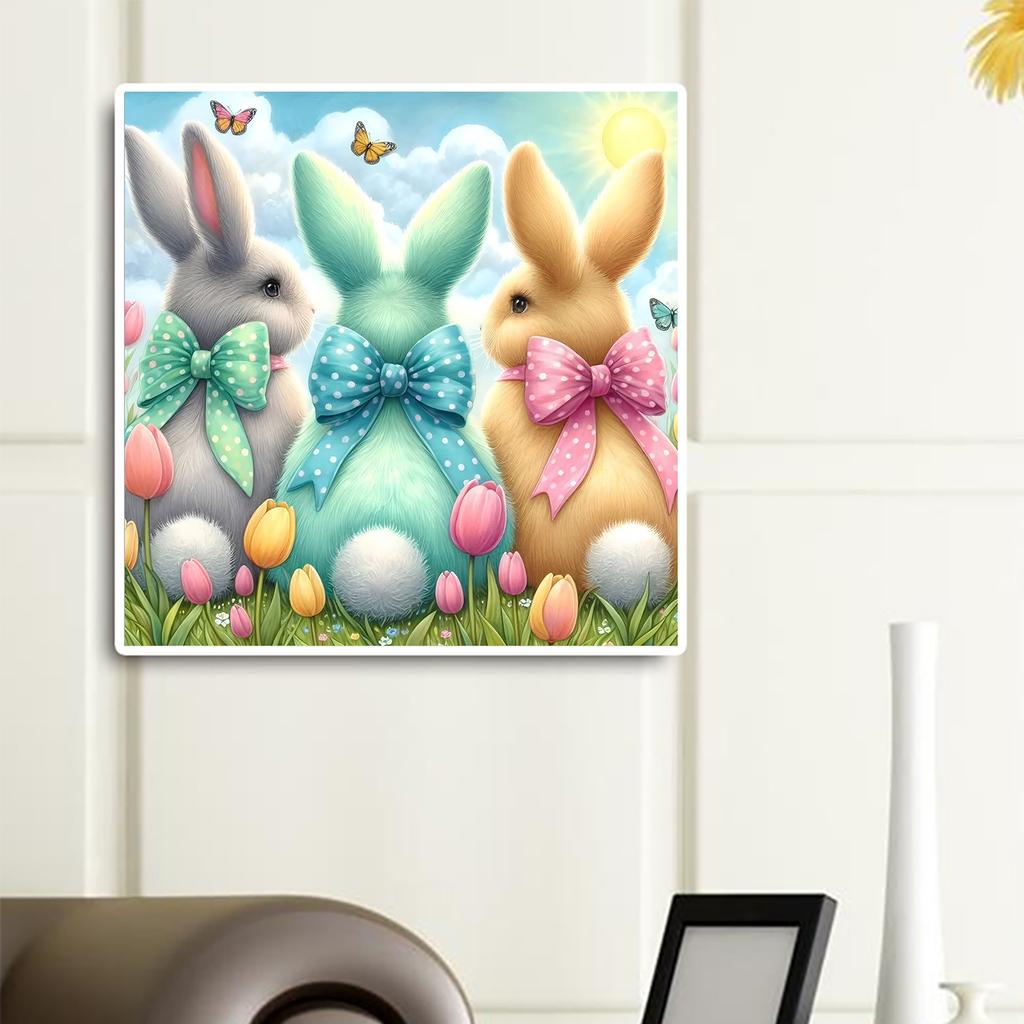 Easter Bunny Full DIY 5D Round Drill Diamond Dots Paintings Picture Arts Craft for Adults Beginner Home Wall Decor Gift 30x30cm
