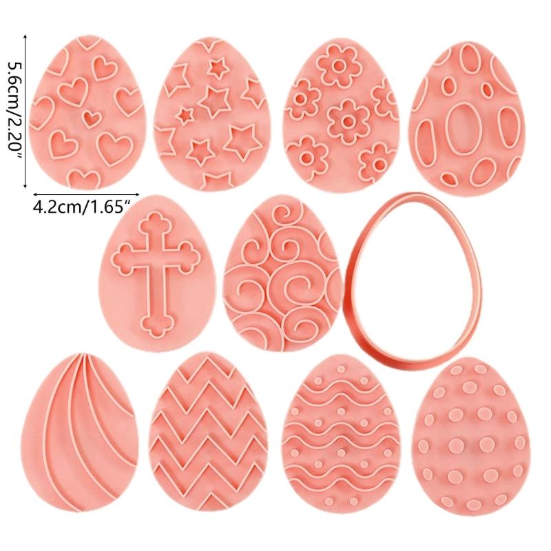 10 PCS Easter Series Cookie Cutter Plastic Material Pressable Biscuit Cutter Cookie Mould Biscuit Mold for Baking Lover