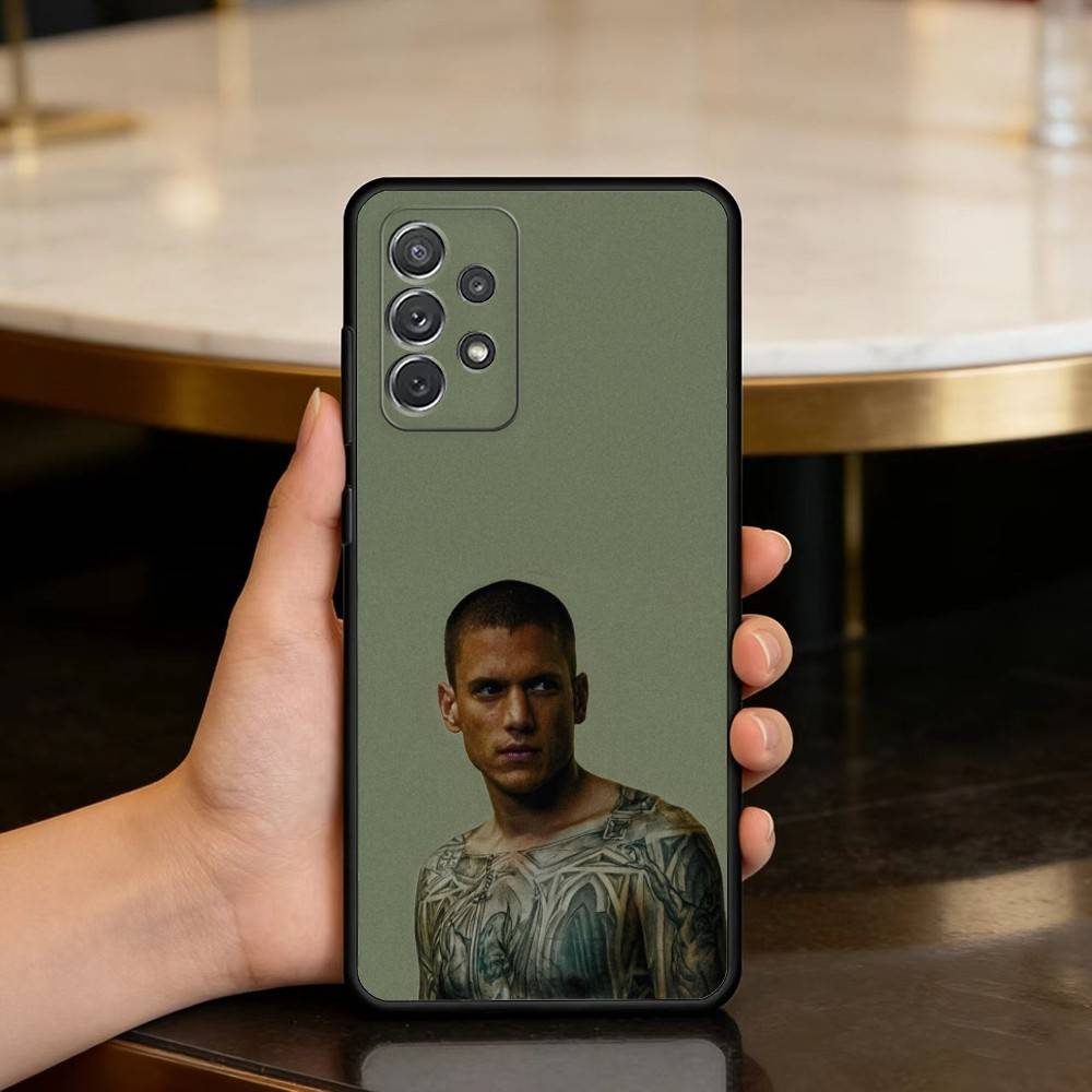 

Movie P-Prison B-Break Soft Silicone Black Cover Phone Case For Samsung Galaxy A73,A72,A71,A70,A53,A52,A51 Samsung a41