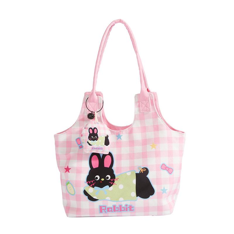 

Мультяшная милая холщовая сумка-тоут с принтом газеты, на плечо, большая тканевая сумка, сумка для репетиторства для студентов, сумка-тоут, сумка для документов 28*11*24 розовый