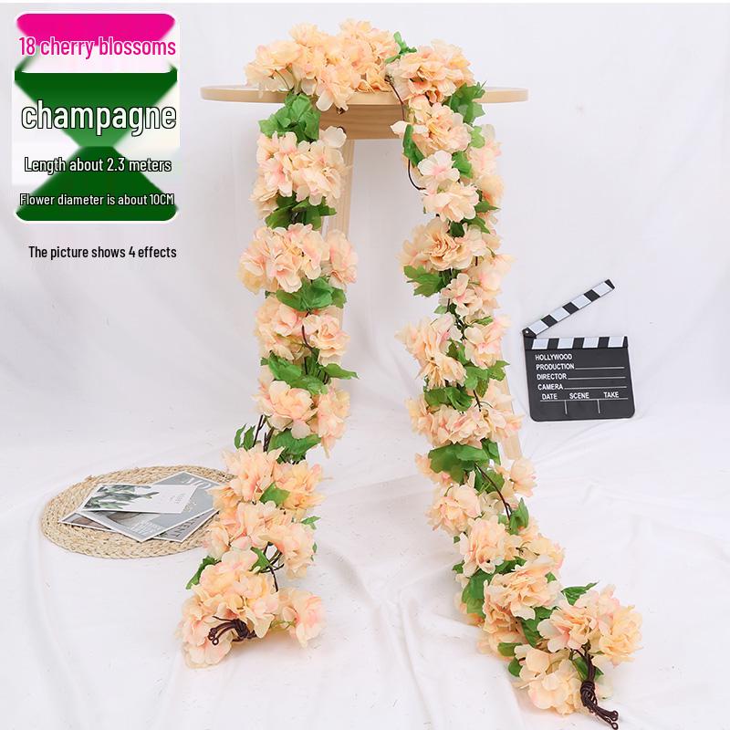 Artificial Rose Vine Decoration for Wedding Ceiling or Water Pipe Cover