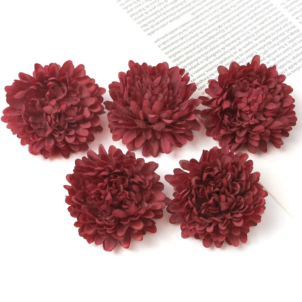 5Pcs Silk Artificial Flowers 7cm Dahlias 10 Colors Garland Accessories Home Decor Wedding Decoration Wall Hanging Garden DIY