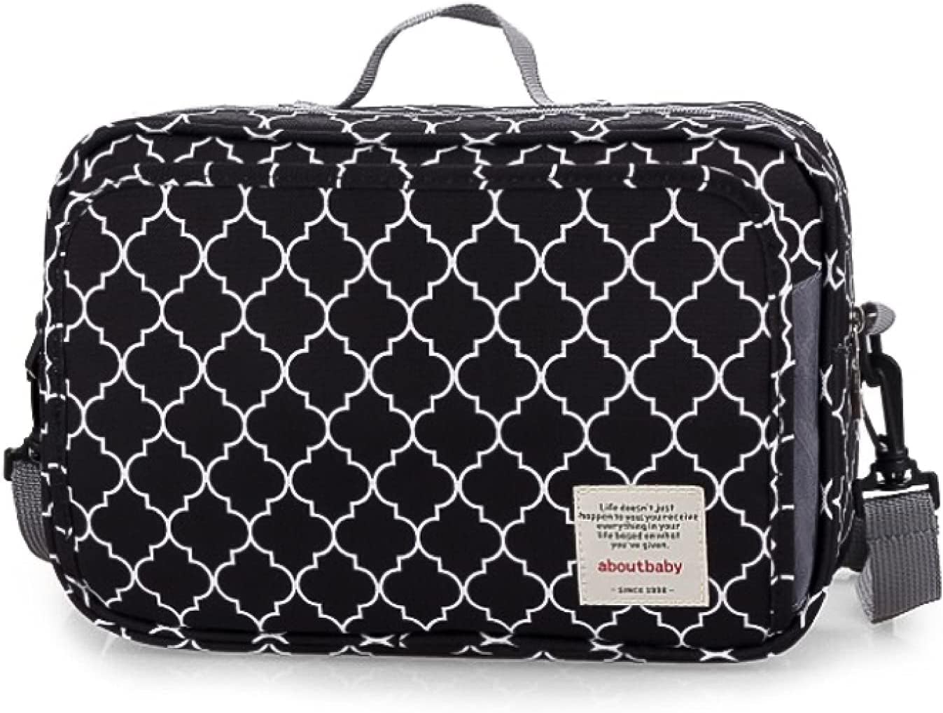 

Large diaper baby wipe wipe baby bottle shoulder large perfect as a baby shower gift pouch, case, built-in holder, pouch, bag, capacity, (black) чёрный